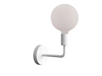 Fermaluce Metal, kovové nástěnné svítidlo s ohnutým nástavcem (Povrchová úprava Bílá, Světelný zdroj Bez žárovky, SMART HOME NE)