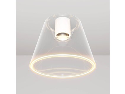 Stropní svítidlo designové s průhlednou kuželovou žárovkou Ghost (Povrchová úprava Bílá, Světelný zdroj S žárovkou)