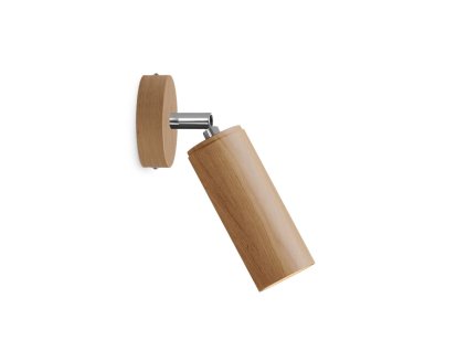 Fermaluce Wood dřevěné nastavitelné bodové svítidlo se stínidlem Tub-E14 (Povrchová úprava Neutrální, Světelný zdroj Bez žárovky)