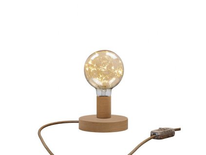 Dřevěná stolní lampa Posaluce Milleluci (Povrchová úprava Neutrální, Zapojení EU, Spínač nebo stmívač Spínač)