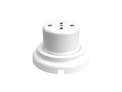 Italská dvouproudá zásuvka 10/16A na zeď se základnou z porcelánu (Povrchová úprava Bílá)