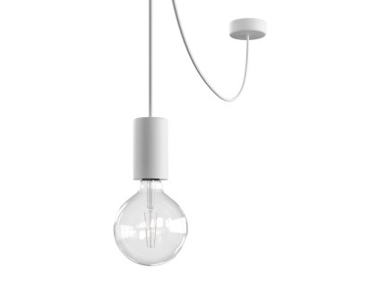 EIVA ELEGANT Závěsná lampa IP65 do exteriéru s kabelem, decentralizerem, silikonovým baldachýnem a objímkou, voděodolná (Povrchová úprava Bílá, Světelný zdroj S žárovkou)