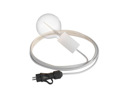 Eiva Snake Elegant, přenosná venkovní lampa, 5 m textilní kabel, vodě odolná objímka IP65 a zástrčka (Povrchová úprava Bílá, Světelný zdroj Bez žárovky)