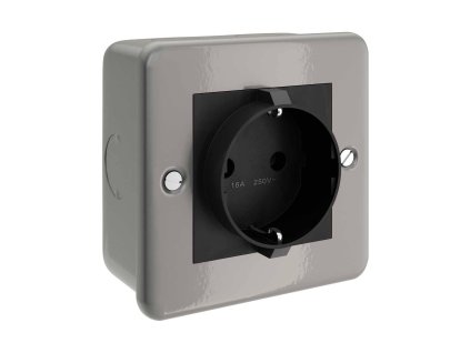 metal clad box with schuko socket for creative tube