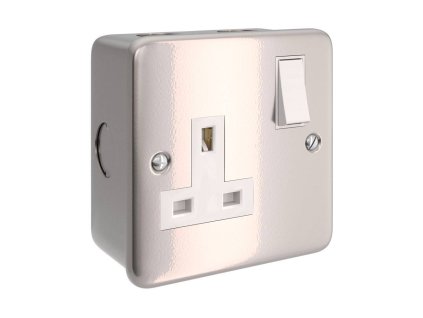 metal clad box with uk socket and single switch for creative tube