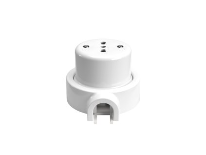 Sada italských dvoupólových zásuvek 10/16A na stěnu a základ pro Creative-Tubes z porcelánu (Povrchová úprava Bílá, Počet výstupů 1)