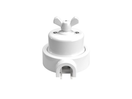 Sada vypínače/přepínače se zdířkou se šroubovákem a základnou pro Creative-Tubes ve bílé porceláně (Povrchová úprava vypínače Bílá, Počet výstupů 1)