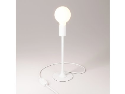 Stolní lampa MAG-Y s kulatým kovovým podstavcem (Povrchová úprava Matná bílá, Světelný zdroj Bez žárovky, Zapojení EU)