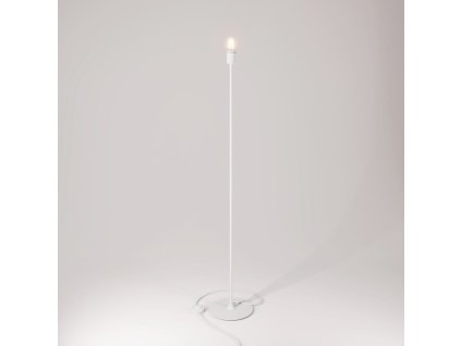 Stojací lampa MAG-Y s kulatým kovovým podstavcem s montáží pro stínidlo (Povrchová úprava Matná bílá, Světelný zdroj Bez žárovky, Zapojení EU)