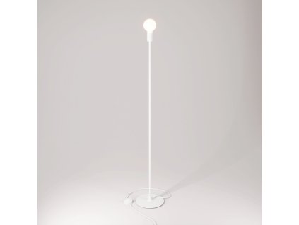 Stojací lampa MAG-Y s kulatým kovovým podstavcem (Povrchová úprava Matná bílá, Světelný zdroj Bez žárovky, Zapojení EU)