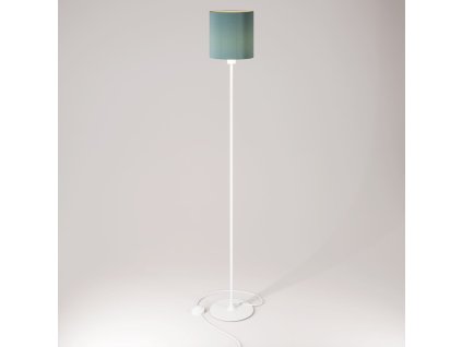 Stojací lampa MAG-Y s kulatým kovovým podstavcem a stínidlem Cilindro M (Povrchová úprava Matná bílá, Světelný zdroj Bez žárovky, Zapojení EU)