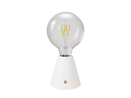 Přenosná a dobíjecí LED lampa Cabless01 se žárovkou G125 Globus (Povrchová úprava Bílá, Světelný zdroj S žárovkou)