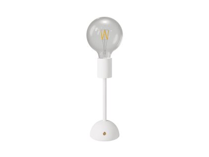 Přenosná a dobíjecí lampa Cabless02 se žárovkou G125 Glòbus (Povrchová úprava Bílá, Světelný zdroj S žárovkou)