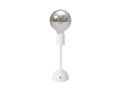 Přenosná a dobíjecí lampa Cabless02 se žárovkou G125 Globus se stříbrnou polkou (Povrchová úprava Bílá, Světelný zdroj S žárovkou)