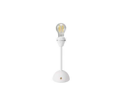 Přenosná a dobíjecí lampa Cabless12 s kapkovou žárovkou vhodná pro stínítko (Povrchová úprava Bílá, Světelný zdroj S žárovkou)