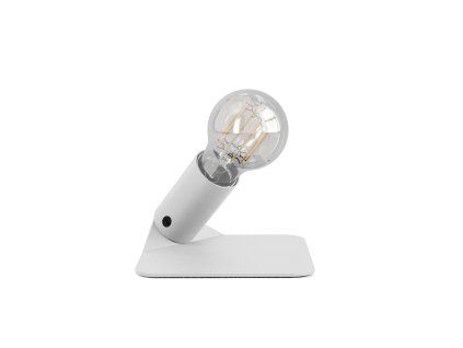SI! 5V stolní lampa se žárovkou A60 a kovovým podstavcem (Povrchová úprava Matná bílá, Světelný zdroj S žárovkou)