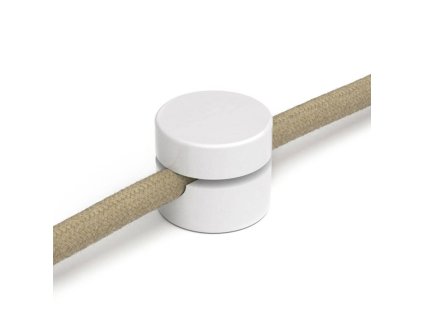 Univerzální nástěnná kabelová svorka pro textilní elektrické kabely se širším průměrem 3x1 a 3x1,5 a pro EIVA systém - 2 ks (Povrchová úprava Bílá)