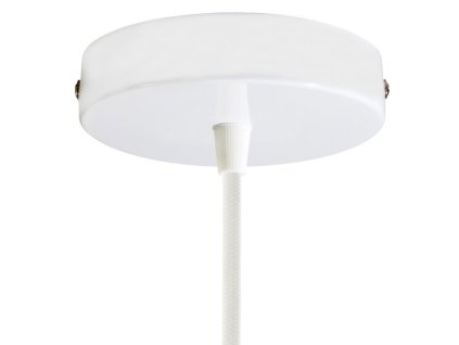 Válcový kovový stropní baldachýn - 1 otvor (Povrchová úprava Lesklá bílá, SMART HOME NE, Kabelová průchodka Kuželová)
