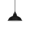 Závěsná lampa s textilním kabelem, stínidlem Bistrot a kovovými detaily  (Povrchová úprava Bílá, Světelný zdroj S žárovkou, SMART HOME NE)