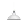 Závěsná lampa s textilním kabelem, stínidlem Bistrot a kovovými detaily  (Povrchová úprava Bílá, Světelný zdroj S žárovkou, SMART HOME NE)