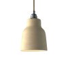 Závěsná lampa s textilním kabelem, keramickým stínidlem tvaru Vázy s kovovými detaily  (Povrchová úprava Lesklá bílá, Světelný zdroj S žárovkou, SMART HOME NE)