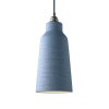 Závěsná lampa s textilním kabelem, keramickým stínidlem tvaru Lahve s kovovými detaily  (Povrchová úprava Lesklá bílá, Světelný zdroj S žárovkou, SMART HOME NE)