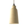 Závěsná lampa s textilním kabelem, keramickým stínidlem tvaru Lahve s kovovými detaily  (Povrchová úprava Lesklá bílá, Světelný zdroj S žárovkou, SMART HOME NE)
