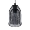 Závěsná lampa s textilním kabelem, stínidlem Ghostbell s kovovými detaily  (Povrchová úprava Černá, Světelný zdroj S žárovkou, SMART HOME NE)