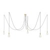 Spider - svítidlo s 5 závěsnými světly, s žárovkami, textilním kabelem a kovovými komponenty.  (Povrchová úprava Bílá, Světelný zdroj Bez žárovky)