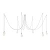 Spider - svítidlo se 7 závěsnými světly, s žárovkami, textilním kabelem a kovovými komponenty.  (Povrchová úprava Bílá, Světelný zdroj Bez žárovky)