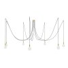 Spider - svítidlo se 7 závěsnými světly, s žárovkami, textilním kabelem a kovovými komponenty.  (Povrchová úprava Bílá, Světelný zdroj Bez žárovky)