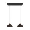 Závěsná lampa se 2 světly, s obdélníkovým XXL baldachýnem Rose-One, textilním kabelem a keramickými stínidly (Vzor Matná bílá Dibond, Světelný zdroj Bez žárovky)