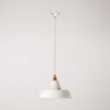 Industriální keramická závěsná lampa se stínidlem na kolejnici (Povrchová úprava Lesklá bílá, Světelný zdroj Bez žárovky, Adaptér Powergear)