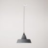 Industriální keramická závěsná lampa se stínidlem na kolejnici (Povrchová úprava Lesklá bílá, Světelný zdroj Bez žárovky, Adaptér Powergear)
