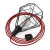 Table Snake - zásuvná lampa s klecovým diamantovým stínítkem a dvoupólovou zástrčkou (Povrchová úprava Bílá, Zapojení EU, Světelný zdroj Bez žárovky)