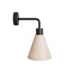 Lampa Fermaluce s dřevěným stínidlem ve tvaru kužele a zahnutým nástavcem (Povrchová úprava Matná bílá, Světelný zdroj Bez žárovky)