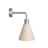 Lampa Fermaluce s dřevěným stínidlem ve tvaru kužele a zahnutým nástavcem (Povrchová úprava Matná bílá, Světelný zdroj Bez žárovky)