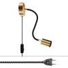 Nastavitelná nástěnná lampa Spostaluce Flex 30 s objímkou GU1d0, vypínačem a zástrčkou (Povrchová úprava Černá, Světelný zdroj S žárovkou, Zapojení EU)