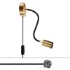 Nastavitelná nástěnná lampa Spostaluce Flex 30 s objímkou GU1d0, vypínačem a zástrčkou (Povrchová úprava Černá, Světelný zdroj S žárovkou, Zapojení EU)