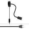 Nastavitelná nástěnná lampa Spostaluce Flex 30 s objímkou GU1d0, vypínačem a zástrčkou (Povrchová úprava Černá, Světelný zdroj S žárovkou, Zapojení EU)