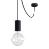 EIVA ELEGANT Závěsná lampa IP65 do exteriéru s kabelem, decentralizerem, silikonovým baldachýnem a objímkou, voděodolná (Povrchová úprava Bílá, Světelný zdroj S žárovkou)