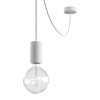 EIVA ELEGANT Závěsná lampa IP65 do exteriéru s kabelem, decentralizerem, silikonovým baldachýnem a objímkou, voděodolná (Povrchová úprava Bílá, Světelný zdroj S žárovkou)