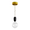 EIVA Závěsná lampa do exteriéru pro stínidlo, 1,5m textilního kabelu, silikonový baldachýn a objímka, IP65 voděodolná (Povrchová úprava Bílá)