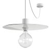 EIVA ELEGANT závěsná lampa se stínidlem, 5m textilního kabelu, decentralizér, silikonový baldachýn a objímka, IP65 voděodolná (Povrchová úprava Bílá, Světelný zdroj Bez žárovky)