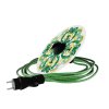 Snake Eiva s mini Ellepì 'Maioliche' plochým stínidlem, přenosná venkovní lampa s IP65 vodotěsnou objímkou a zástrčkou (Povrchová úprava Majolika Modrá, Světelný zdroj Bez žárovky)