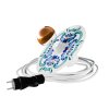 Snake Eiva s mini Ellepì 'Maioliche' plochým stínidlem, přenosná venkovní lampa s IP65 vodotěsnou objímkou a zástrčkou (Povrchová úprava Majolika Modrá, Světelný zdroj Bez žárovky)