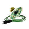 Snake Eiva s mini Ellepì 'Maioliche' plochým stínidlem, přenosná venkovní lampa s IP65 vodotěsnou objímkou a zástrčkou (Povrchová úprava Majolika Modrá, Světelný zdroj Bez žárovky)