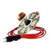 Snake Eiva s mini Ellepì 'Maioliche' plochým stínidlem, přenosná venkovní lampa s IP65 vodotěsnou objímkou a zástrčkou (Povrchová úprava Majolika Modrá, Světelný zdroj Bez žárovky)