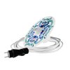 Snake Eiva s mini Ellepì 'Maioliche' plochým stínidlem, přenosná venkovní lampa s IP65 vodotěsnou objímkou a zástrčkou (Povrchová úprava Majolika Modrá, Světelný zdroj Bez žárovky)