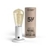 Přenosná lampa SI! s napětím 5 voltů a dárkovým boxem (Povrchová úprava Matná bílá, Světelný zdroj S žárovkou)